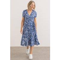 Anna Rose Women's Floral Textured Print Jersey Dress in Black | Size: 18