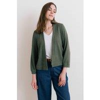 Lily & Me Women's Shore Relaxed Fit Viscose Cropped Cardigan with 3/4 Length Sleeves in Pale Green | Size: 8