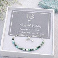 My Posh Shop Women's 18th Birthday Bead Drawstring Bracelet in Gold
