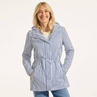 Lands' End Women's Squall Packable Waterproof Raincoat, Print in Light Blue | Size: 14-16