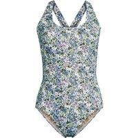 Lands' End Women's Tugless High Leg X-back Swimsuit in Lilac | Size: 14-16