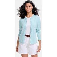 Lands' End Women's Crew Neck Cashmere Cardigan in Light Blue | Size: 14-16