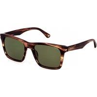 Police Men's SPLN35-5509N3 Square/Rectangle Sunglasses in Brown