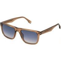 Police Men's SPLQ83-540805 Square/Rectangle Sunglasses in Brown