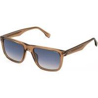 Police Men's SPLQ83-560805 Square/Rectangle Sunglasses in Brown