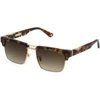Police Men's SPLP25-550AER Square/Rectangle Sunglasses in Brown