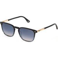 Police Men's SPLQ86-540GBL Square/Rectangle Sunglasses in Blue