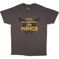 Rock Off officially Licensed Products Paul McCartney Wings Over America 76 T-Shirt in Grey | Size: 2XL