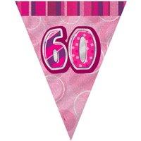Unique Party Pink 60 Glitz Pennant Bunting
