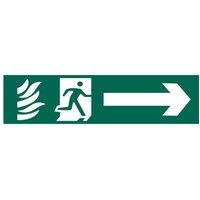 Scan Running Man Arrow Right - Pvc Sign 200 X 50mm