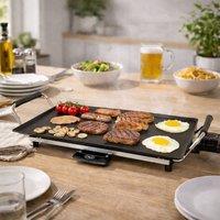 Dragodirect Electric Non-Stick Teppanyaki Grill 48 x 27CM BBQ Hot Plate in Black | Size: 48 x 27 cm