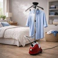 Dragodirect 1800W Upright Garment Steamer 1.8L Large Water Tank in Red
