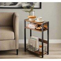 Modcraft 3 Tier Slim Side End Table for Small Spaces in Brown