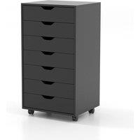 Costway 7-Drawer Storage Cabinet Mobile File Organizer Filing Dresser Chest in Black