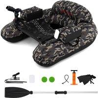 Costway Inflatable Float Tube Fishing River Float w/Pump & Repair Kit&Flippers