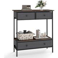 Costway Console Table Industrial Entryway Table Sofa Table Rustic Foyer Table in Brown