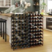 Costway 100-Bottle Large Wine Rack 10-Tier Wine Bottle Holder in Black