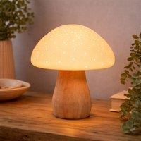 Dragodirect Mushroom Table Lamp Retro Bedside Night Light in Brown