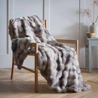 Portfolio Home Oslo Fluffy Throwover Bed Throw Blanket 150 x 200cm in Grey | Size: 150 cm 200 cm