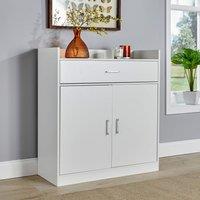 Home Source Shoe Storage Cabinet Cupboard 2 Door Hallway Organiser Compact in White