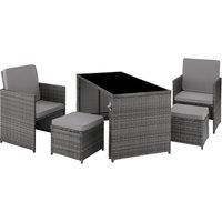 tectake Garden Table & Chairs Palermo in Grey | Size: 4 Person