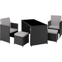 tectake Garden Table & Chairs Palermo in Bronze | Size: 4 Person