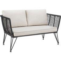 tectake Garden Sofa Sundo in Dark Grey | Size: 2 Seater