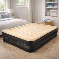 Dragodirect Luxury High Raised Queen Airbed with Electric Pump Camping Guest Bed in Black | Size: Double