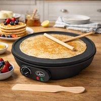 Dragodirect Electric Pancake & Crepe Maker Non-Stick Flatbread Cooker in Black