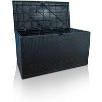 St Helens Home & Garden Rattan Style Outdoor Storage Box in Black