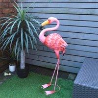 St Helens Metal Flamingo Garden Ornament 89cm Height in Pink