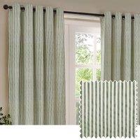 Yard Hebden 100% Cotton Blackout Eyelet Curtain Pair in Green | Size: 229 cm width x 229 cm drop