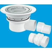 McAlpine TSG52SS-SL-SC Two-Piece 50mm Water Seal Trapped Gully, Clamp Ring a in White