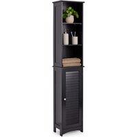 VonHaus Shrewsbury Freestanding 1 Door Tall Bathroom Cabinet in Black
