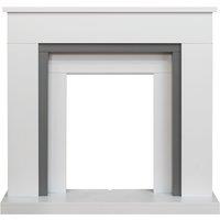 Adam Fires & Fireplaces Adam Milan Fireplace in Pure White & Grey, 39 Inch