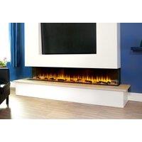 Adam Fires & Fireplaces Adam Sahara Panoramic Media Wall Electric Fire, 81 Inch in Black