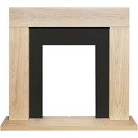 Adam Fires & Fireplaces Malmo Fireplace in Oak & Black, 39 Inch in Black