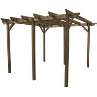 Rutland County Garden Furniture Ltd Garden Pergola 6 Posts - Wood - L180 x W660 x H270 cm - Rustic Brown