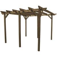 Rutland County Garden Furniture Ltd Garden Pergola 6 Posts - Wood - L300 x W660 x H270 cm - Rustic Brown