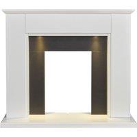 Adam Fires & Fireplaces Adam Eltham Fireplace in Pure White & Black with Downlights, 45 Inch