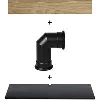 Adam Fires & Fireplaces Adam Oak Beam, Hearth & Stove Pipe Set