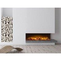 Acantha Fires & Fireplaces Acantha Aspire 100 Corner View Media Wall Electric fire in Black