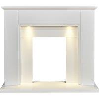Adam Fires & Fireplaces Adam Eltham Fireplace in Pure White with Downlights, 45 Inch