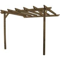 Rutland County Garden Furniture Ltd Wall Mounted Garden Pergola, Wood, L360 x W360 x H270 cm, Rustic Brown