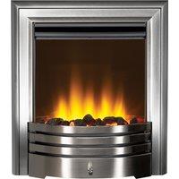 Acantha Fires & Fireplaces Acantha Amara Coal Electric Fire in Brushed Steel with Remote Control in Grey