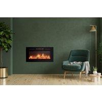 Adam Fires & Fireplaces Orlando Inset / Wall Mounted Electric Fire, 36 Inch in Black