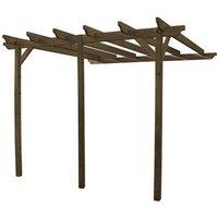 Rutland County Garden Furniture Ltd Wall Mounted Garden Pergola 3 Posts, Wood, L360 x W600 x H270cm, Brown