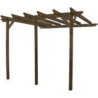 Rutland County Garden Furniture Ltd Wall Mounted Garden Pergola 3 Posts, Wood, L420 x W780 x H270cm, Brown