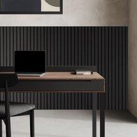 Fuse Acoustic Wall Panels Acoustic Wooden Wall Panel in Charcoal Oak, 1.2m x 0.6m in Black
