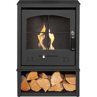 OKO Bio Ethanol Fires S2 Bio Ethanol Stove with Log Storage in Charcoal Grey